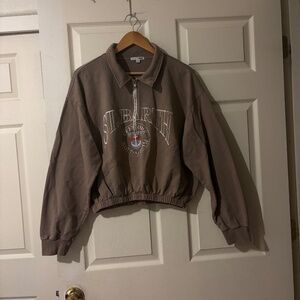 Fashion Nova half zip cropped sweatshirt